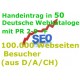 Handeintrag in 50 Deutsche Webkataloge mit PR 2-9 + 100.000 Webseiten Besucher