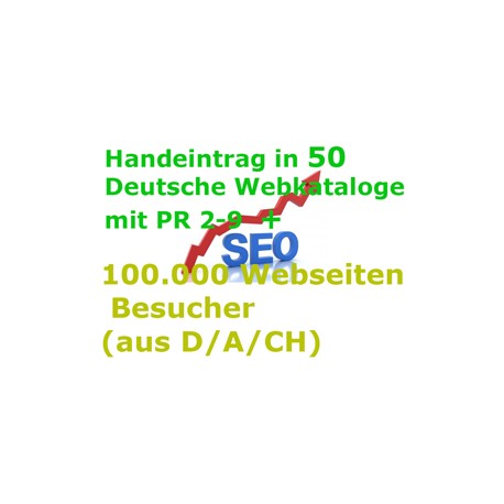 Professional entries in the best 50 German-language Web Directories PR 2-9  + 100,000 sites visitors (from D / A / CH)