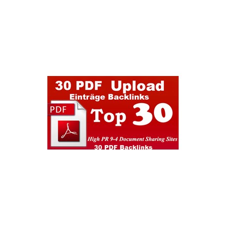 30 PDF Einträge Backlinks in die besten PDF Portalen PR9-4 SEO Linkaufbau