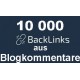 Give you 10000 blog comments Backlinks