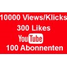 YOUTUBE PAKET 10000 KLICKS + 300 LIKES + 100 ABONNENTEN