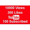 YOUTUBE PAKET 10000 KLICKS + 300 LIKES + 100 ABONNENTEN