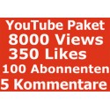 YOUTUBE PAKET 6000 KLICKS + 280 LIKES + 130 ABONNENTEN