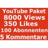 YOUTUBE PAKET 6000 KLICKS + 280 LIKES + 130 ABONNENTEN