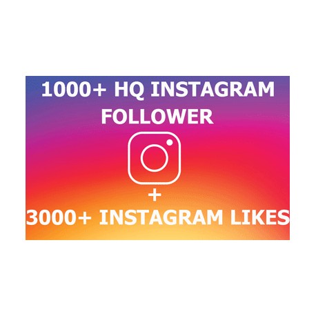 1000 Instagram Followers + 3000 Likes