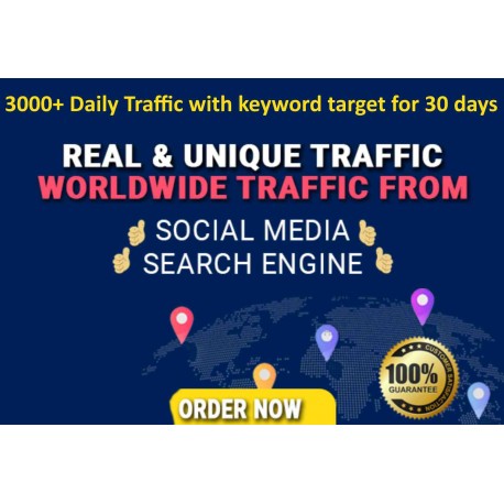 Get 30,000 Keywords Targeted Web Traffic  Google Yahoo Bing 30 Days
