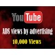 Buy 10000 YOUTUBE ADS VIEWS
