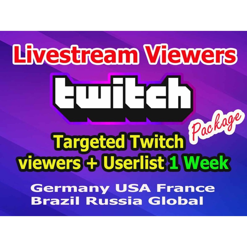 Buy Targeted Twitch Live viewers Week