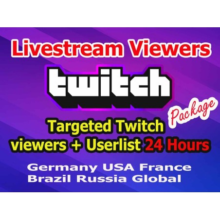 Buy Targeted Twitch Live viewers 1 Day