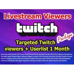 Länderziel Twitch Live Zuschauer 1 Monat Kaufen