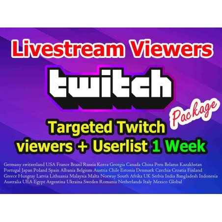 Buy Targeted Twitch Live viewers 1 Weeks