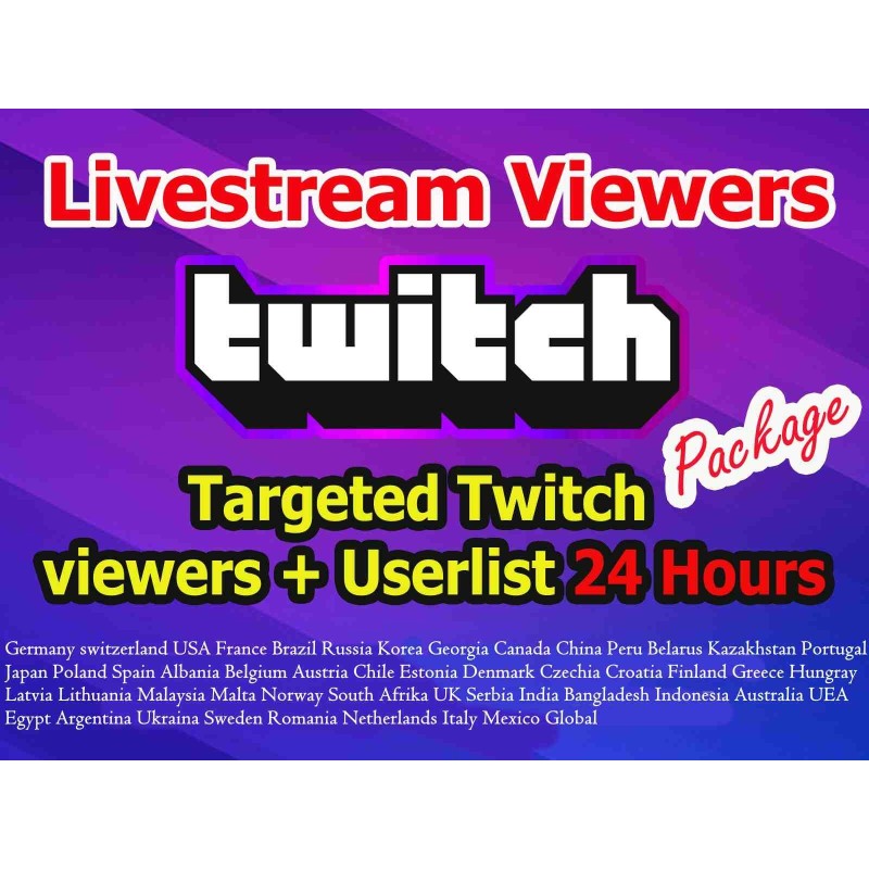 Länderziel Twitch Live Zuschauer 1 Tage Kaufen