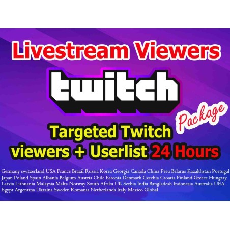 Buy Targeted Twitch Live viewers 1 Day